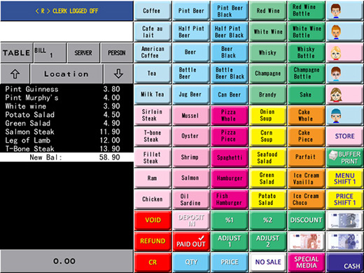 DX-915 software type-03 screen image<br />
(*Optional memory required for graphical buttons)