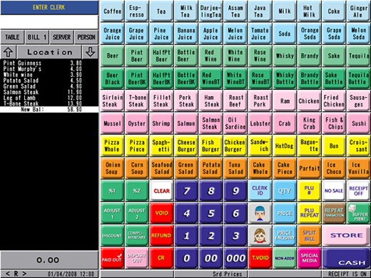 DX-915 software type-10 screen image<br />
(*Optional memory required for graphical buttons)