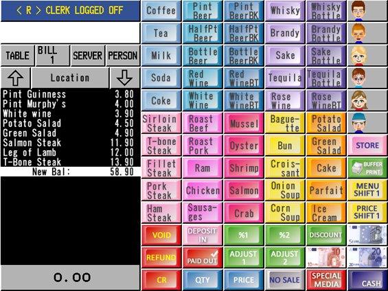DX-895 software type-03 screen image<br />
(*Optional memory required for graphical buttons)