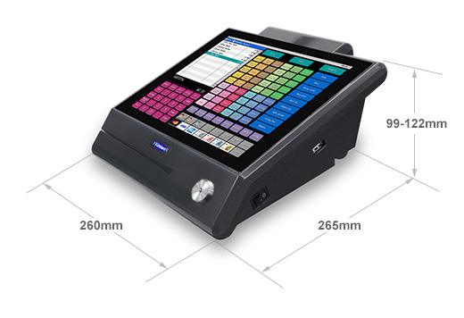 Dimensions :<br />
W260 X D265 x H99-122<br />
<br />
Net weight :<br />
2.0 kg