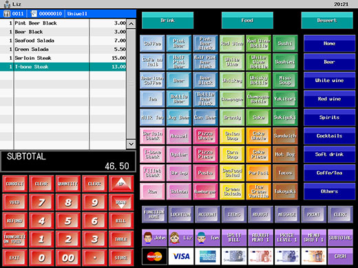 Screen image of AX-3000 software type-03 (Example with some graphical buttons)