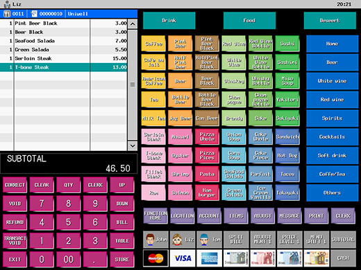 Screen image of HX-4500 software type-03 (Example with some graphical buttons)